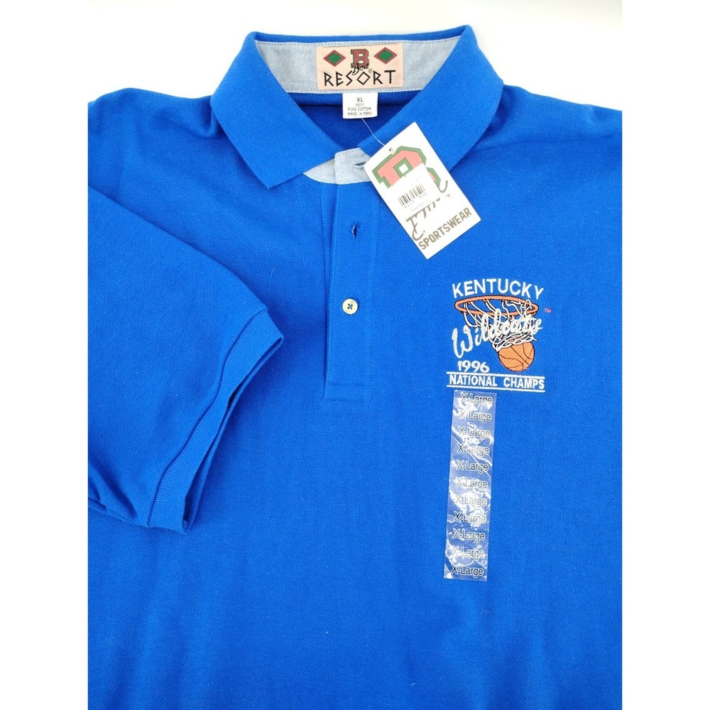 Kentucky WildCats 1996 National Champs Embroidered Boa Resort Polo Vintage XL